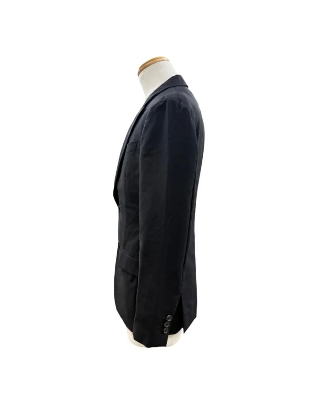 Louis Vuitton Tailor Made Wool Mohair Logo Input Button Single Suit Black 46